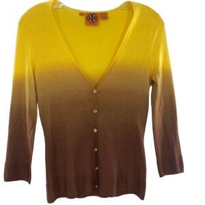 TORY BURCH Wool Ombre Button up Cardigan Sweater